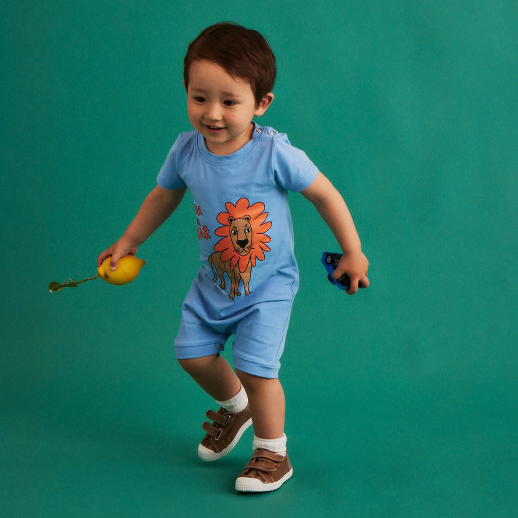 Short romper- lion blue