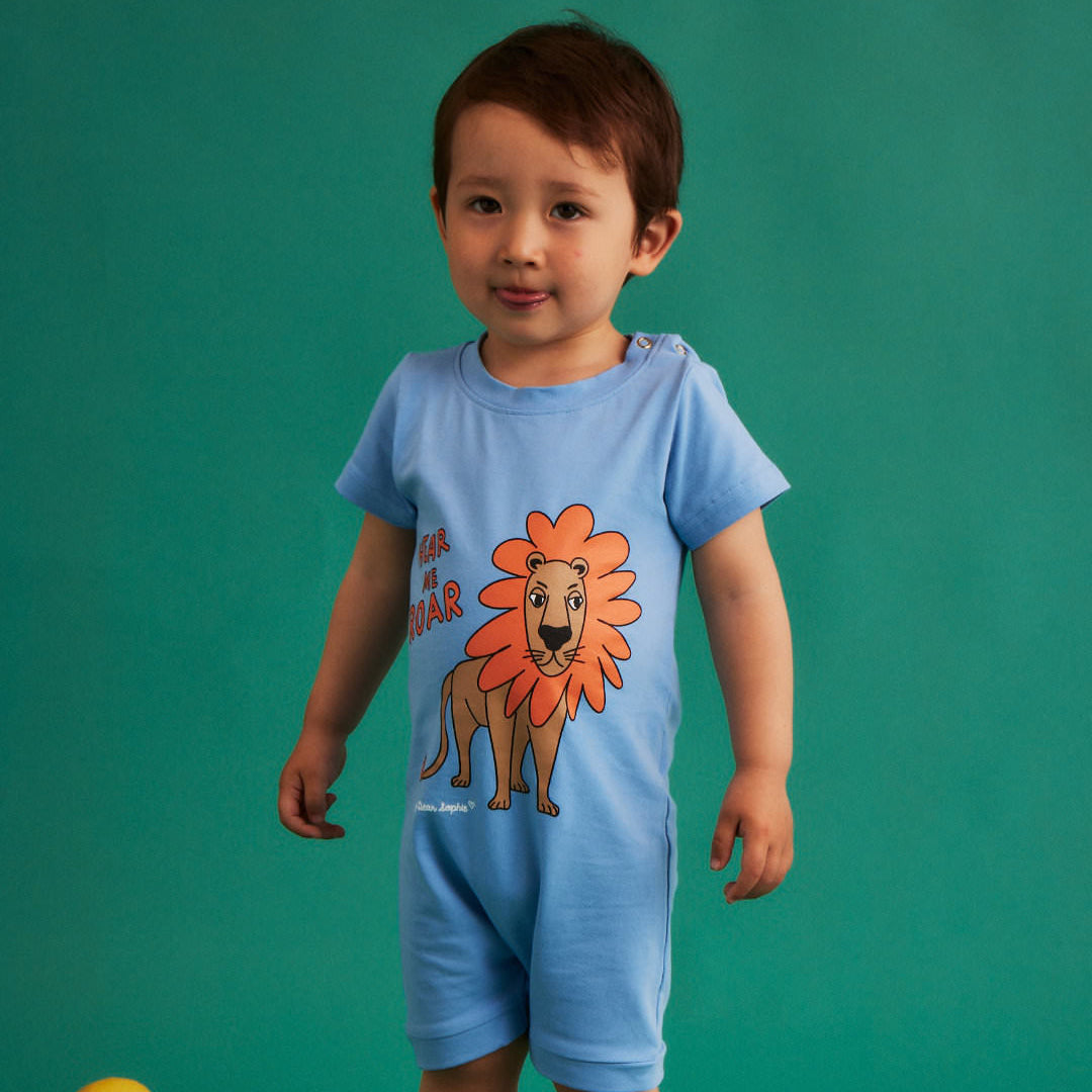Short romper- lion blue