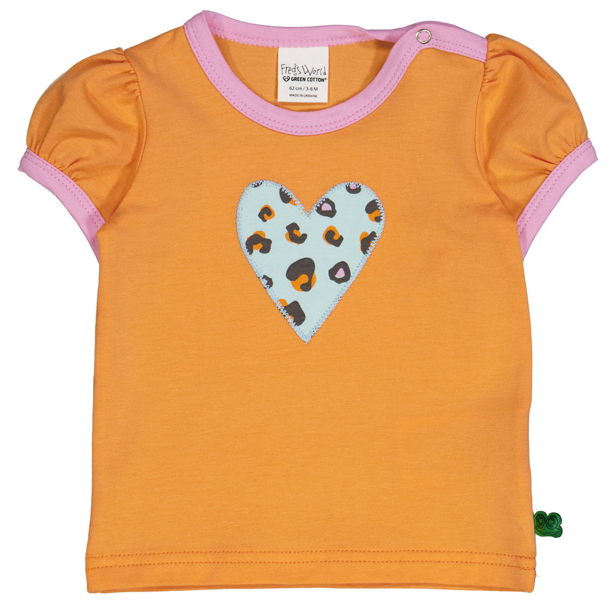 Puff sleeve top- leopard heart