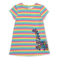 Rainbow dinosaur appliqué dress