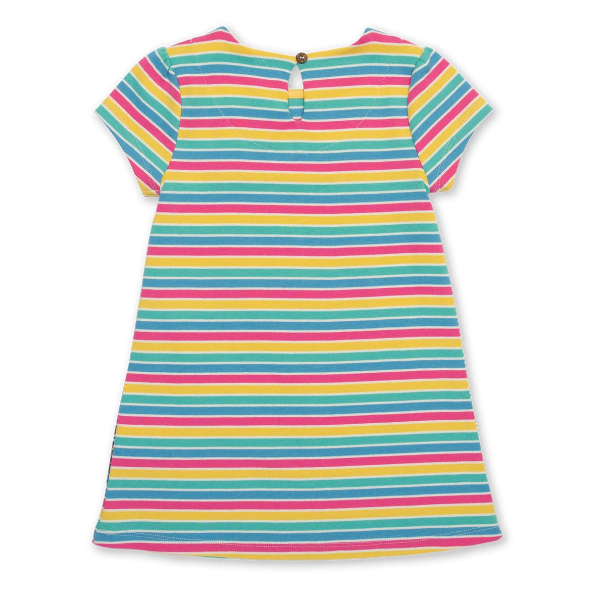Rainbow dinosaur appliqué dress