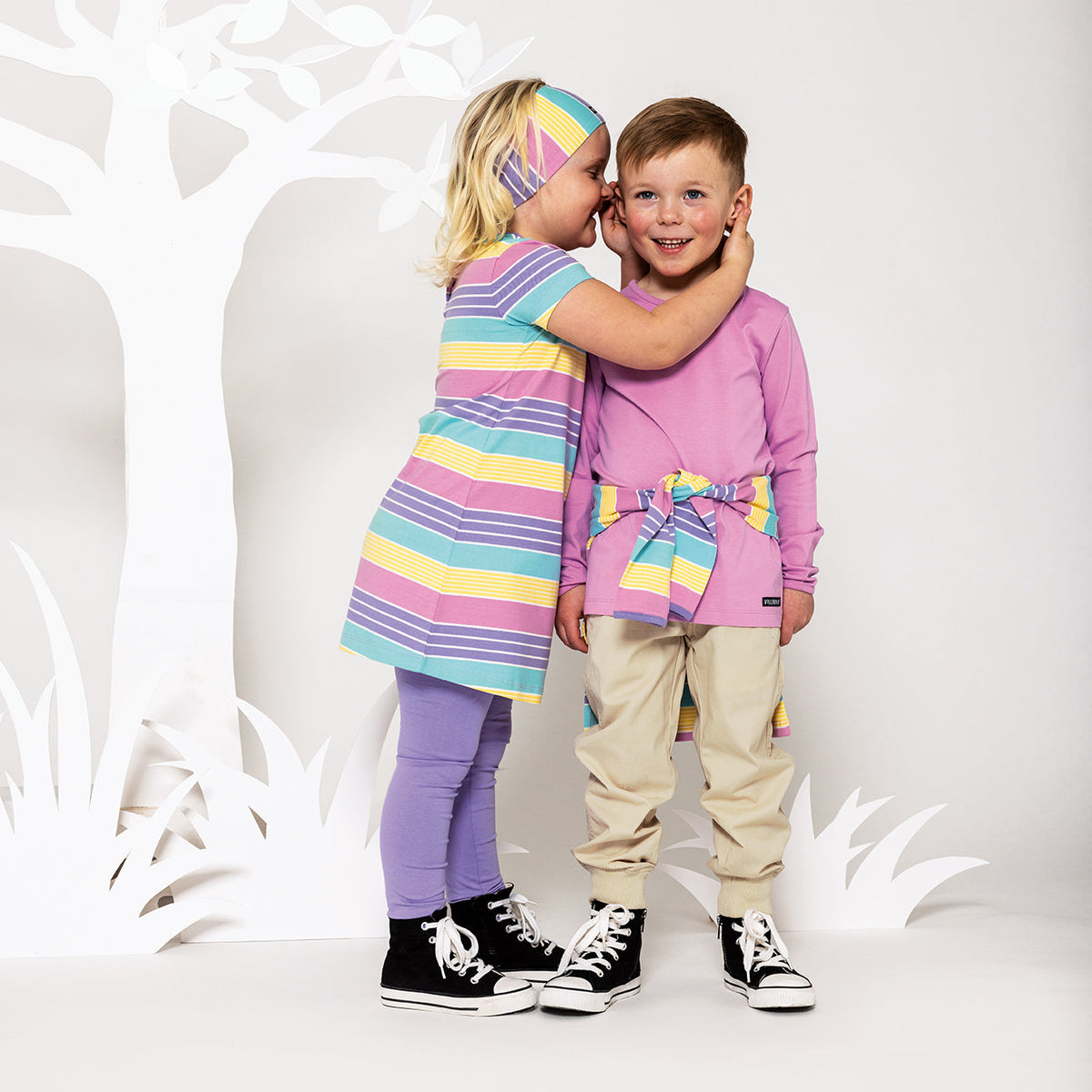Short sleeve dress- California stripe