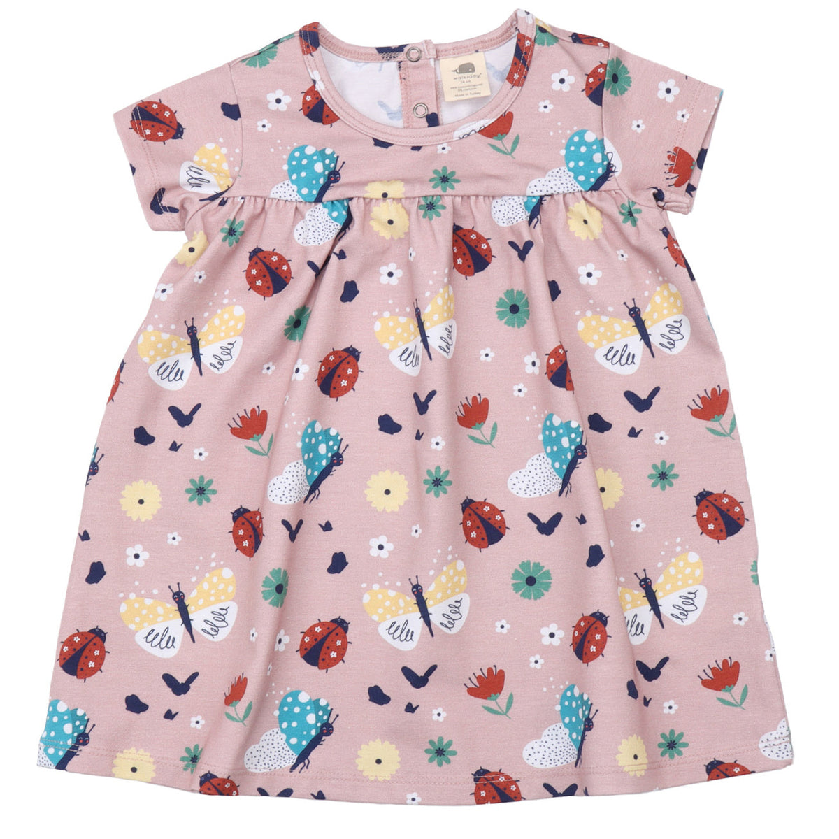 Short sleeve dress- ladybugs & butterflies
